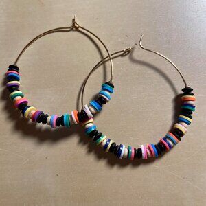 Multicolored Lightweight Hoop Earrings Design 1